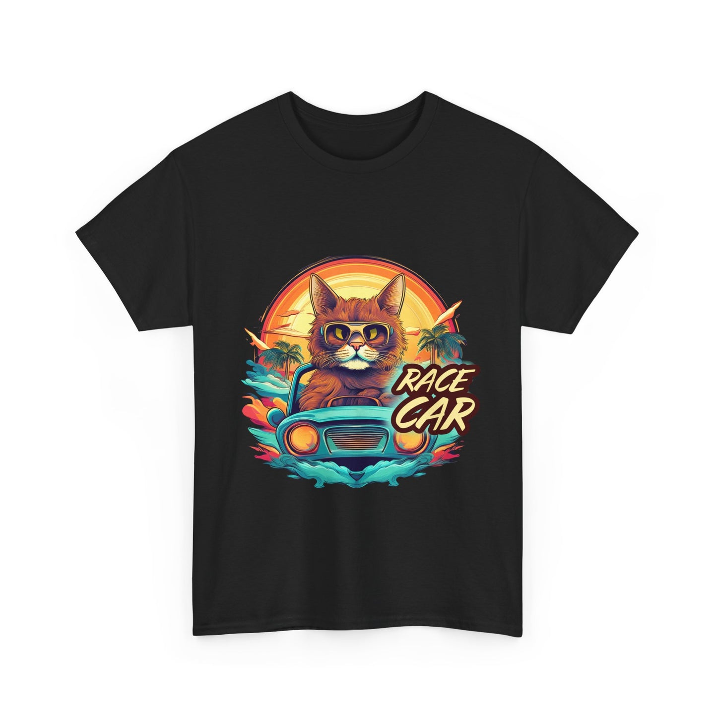 Funny Cat Race Car Tee