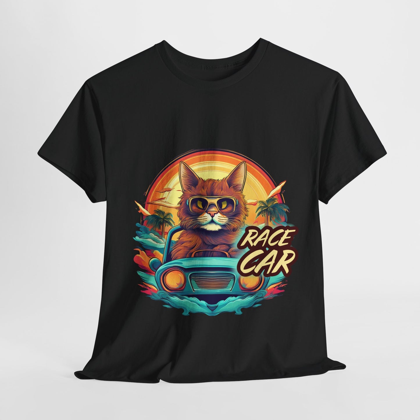 Funny Cat Race Car Tee